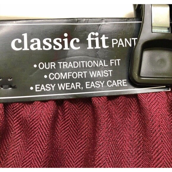 ALFRED DUNNER WOMENS PANTS BURGANDY SOLID PULLOVER FLAT FRONT AND ELASTIC BACK76 - Picture 7 of 7